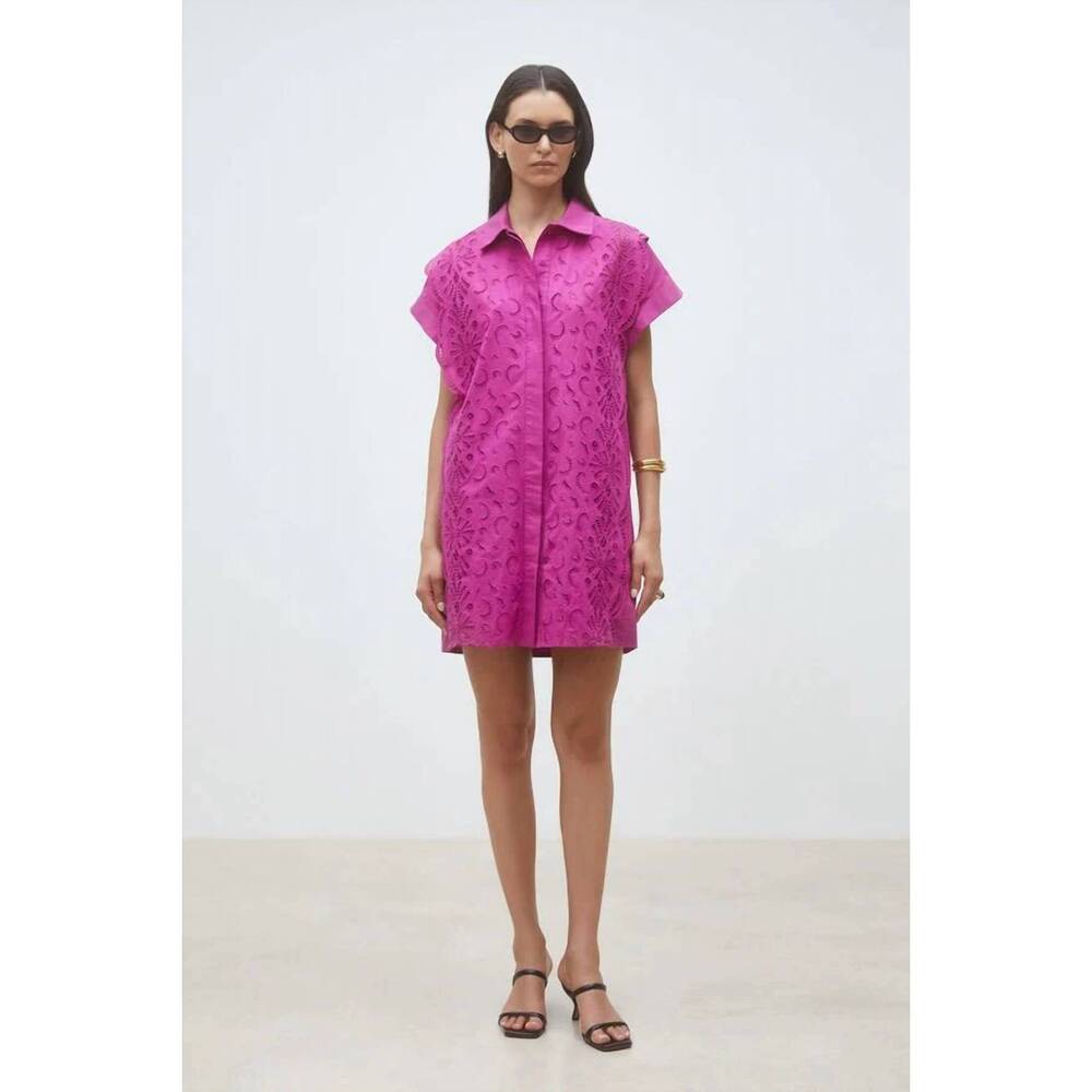 NEW SUNCOO cross mini dress in framboise